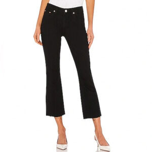 Trave Colette Straight Crop Jean Raw Cutoff Hem in Paint It Black Size 26